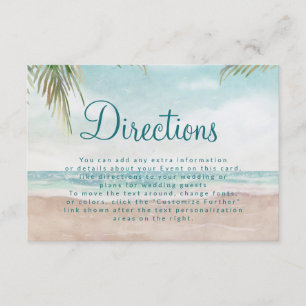 Tarjeta De Recepción Isla Brisa Tropical De Bodas De Playa
