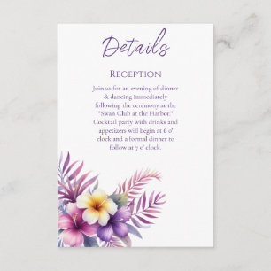 Tarjeta De Recepción Isla de acuarela Romance-Boda Detalles-