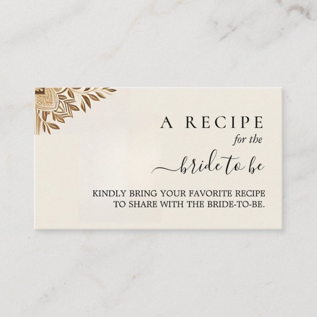 Tarjeta De Recepción Islam Nikah árabe Walima musulmana ducha de novia (Anverso)