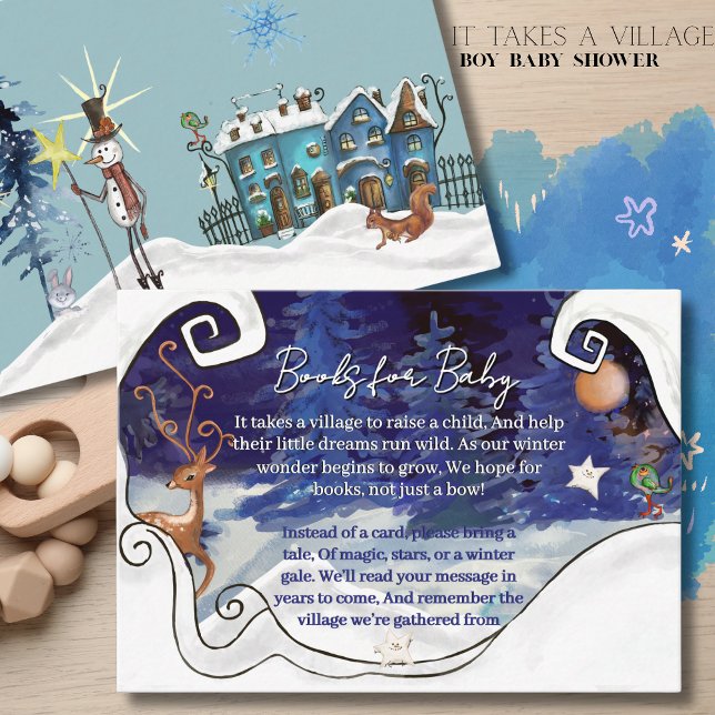 Tarjeta De Recepción It Takes a Village Baby Shower Books for Baby Card (It Takes a Village Baby Shower Books for Baby Card
)