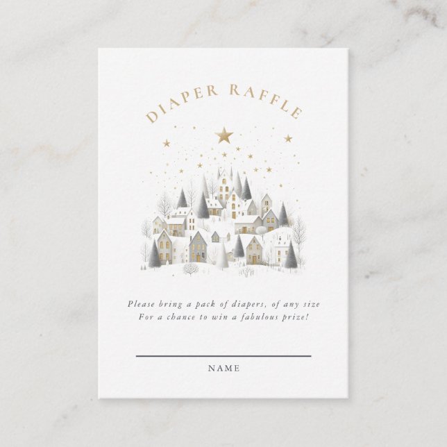 Tarjeta De Recepción It Takes A Village Snowy Whimsical Baby Shower  (Anverso)