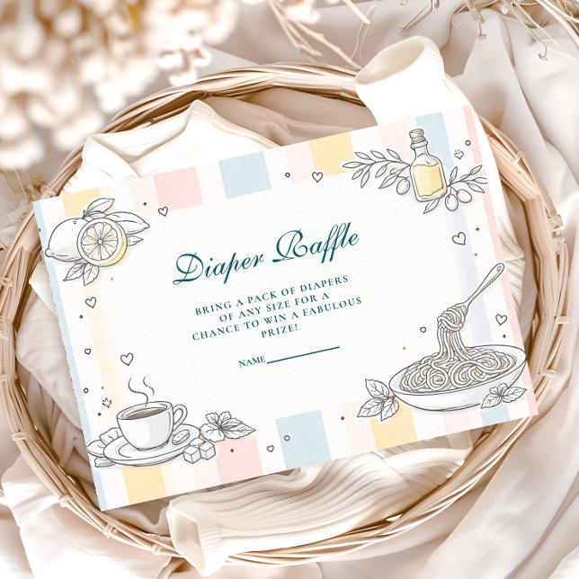 Tarjeta De Recepción Italian Café Doodle Diapper Raffle (Subido por el creador)