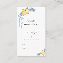 Tarjeta De Recepción Italian Lemon Bow How Many Bridal Shower Game Card