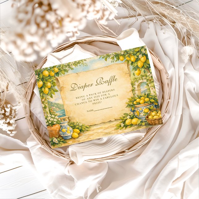 Tarjeta De Recepción Italian Lemon Garden Diapper Raffle (Subido por el creador)
