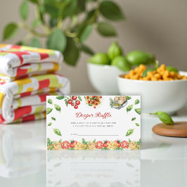 Tarjeta De Recepción Italian Pasta Themed Diaper Raffle Card