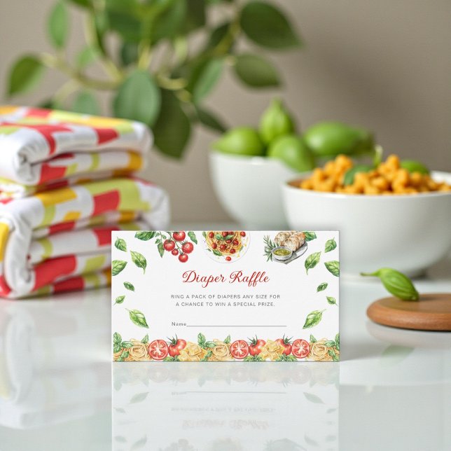 Tarjeta De Recepción Italian Pasta Themed Diaper Raffle Card (Subido por el creador)