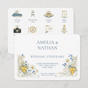 Tarjeta De Recepción Itinerario de Boda Botánico de Cítricos