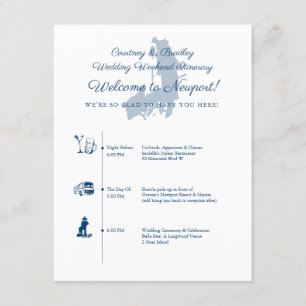 Tarjeta De Recepción Itinerario de bodas en Newport RI