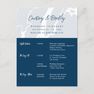 Tarjeta De Recepción Itinerario de fin de semana en Manhattan, Nueva Yo