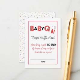 Tarjeta De Recepción It's a Baby Q for Twins Diaper Raffle Card