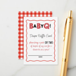 Tarjeta De Recepción It's a Baby Q for Twins Diaper Raffle Card