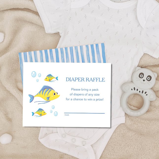 Tarjeta De Recepción It's a Boy Under the Sea Baby Shower Diaper Raffle (Subido por el creador)