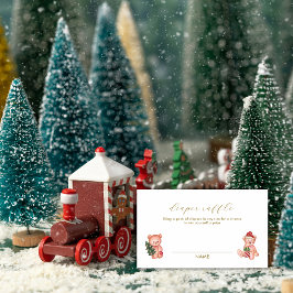 Tarjeta De Recepción It's Cold Outside Bear Diaper Raffle Baby Shower