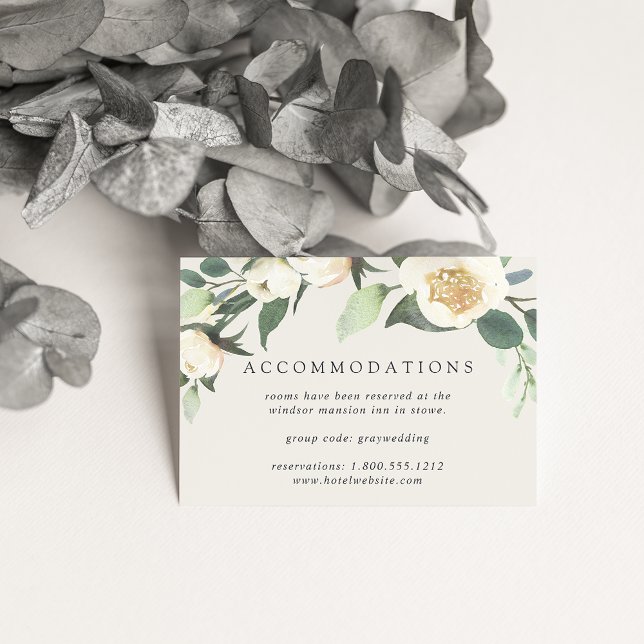 Tarjeta De Recepción Ivory Bloom | Alojamiento en Hotel Floral Boda (Subido por el creador)