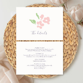 Tarjeta De Recepción Ivory | Detalles de Boda Floral Acuarela