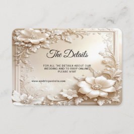 Tarjeta De Recepción Ivory Flowers Detail