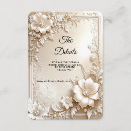 Tarjeta De Recepción Ivory Flowers Detail Enclosure