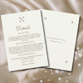 Tarjeta De Recepción Ivory Pearl Christian Wedding Details 