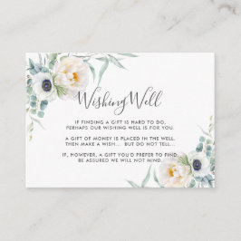 Tarjeta De Recepción Ivory Peony Floral Eucalyptus Boda Desear Bien