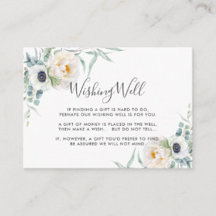 Tarjeta De Recepción Ivory Peony Floral Eucalyptus Boda Desear Bien