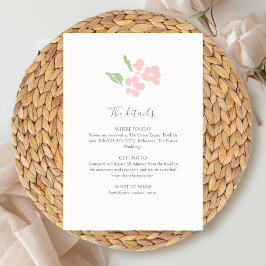 Tarjeta De Recepción Ivory | Watercolor Floral Wedding Details