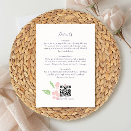 Tarjeta De Recepción Ivory | Watercolor Wedding Details Enclosure Card