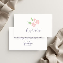 Tarjeta De Recepción Ivory | Watercolor Wedding Registry Enclosure Card