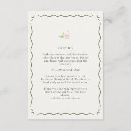 Tarjeta De Recepción Ivory | Whimsical Floral Wedding Enclosure Card