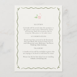 Tarjeta De Recepción Ivory | Whimsical Floral Wedding Enclosure Card