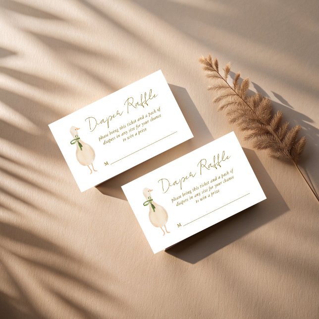 Tarjeta De Recepción Jabalí de ganso rima de bebé ducha rifa de pañal (Goose nursery rhymes boho baby shower diaper raffle enclosure cards raffle tickets)