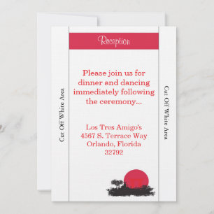 Tarjeta de recepción japonesa para boda solar emer