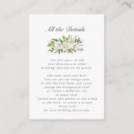 Tarjeta De Recepción Jardín Antiguo | Direcciones de detalles de BODAS 