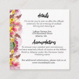 Tarjeta De Recepción Jardín Botánico Floral