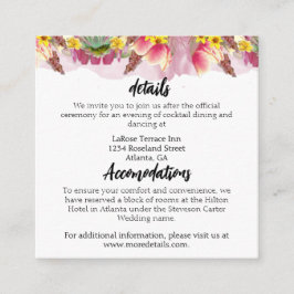 Tarjeta De Recepción Jardín Botánico Floral