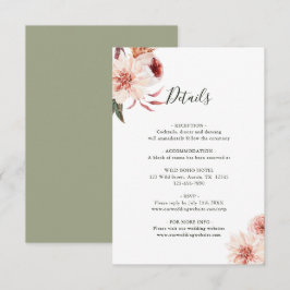 Tarjeta De Recepción Jardín Botánico Floral Elegante Boda