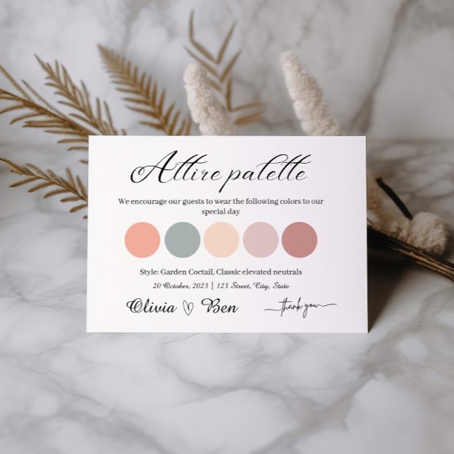 Tarjeta De Recepción Jardín Cóctel Boda Vestido Código Insertar (Subido por el creador)