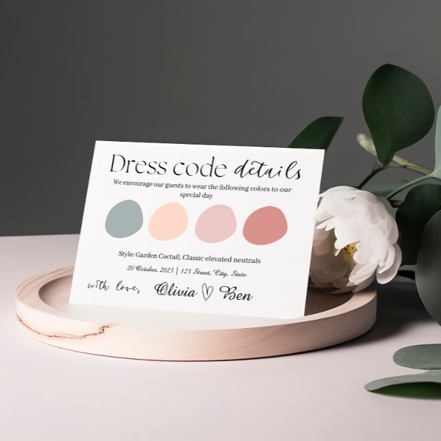 Tarjeta De Recepción Jardín Cóctel Boda Vestido Código Insertar (Subido por el creador)