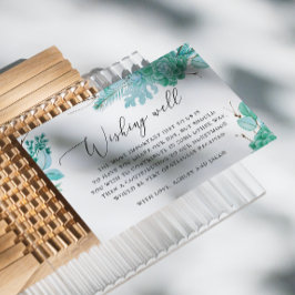 Tarjeta De Recepción Jardín de deseos de boda de suculentas menta paste