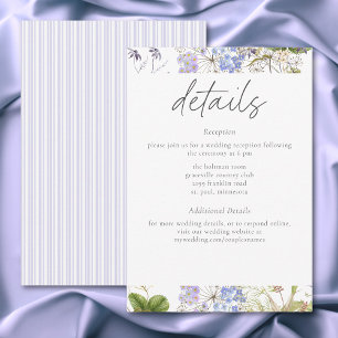 Tarjeta De Recepción Jardín de flores silvestres de lavanda boda románt