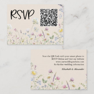 Tarjeta De Recepción Jardín de flores silvestres Tono cálido y terroso