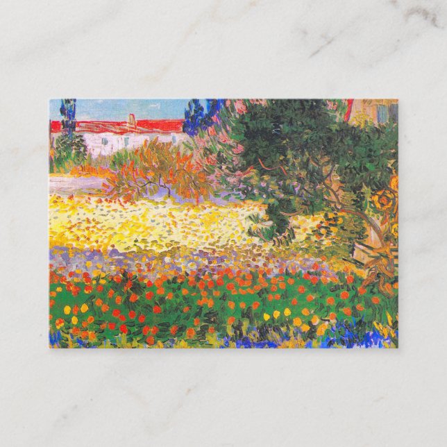 Tarjeta De Recepción Jardín de flores Vincent Van Gogh (Anverso)