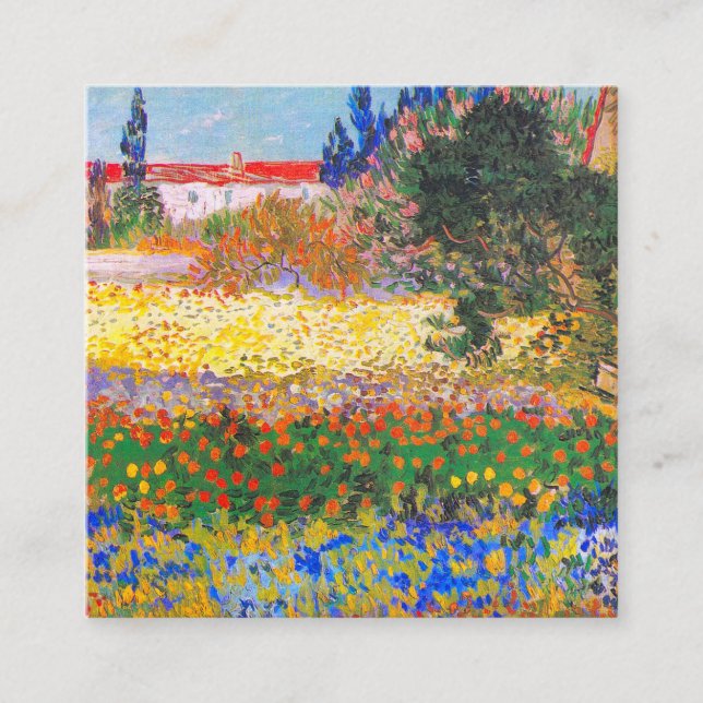 Tarjeta De Recepción Jardín de flores Vincent Van Gogh (Anverso)