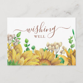 Tarjeta De Recepción Jardín de girasoles en acuarela. Boda rústica