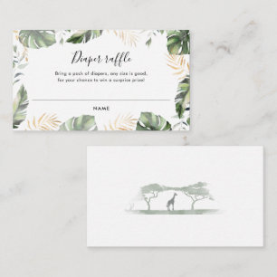 Tarjeta De Recepción Jardín de palmeras botánicas Baby Shower Rifa de p