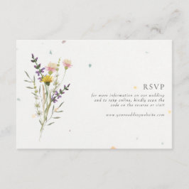 Tarjeta De Recepción Jardín floral de flores silvestres QR Boda de códi