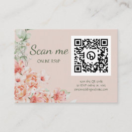 Tarjeta De Recepción Jardín florido romántico de color crema y salvia