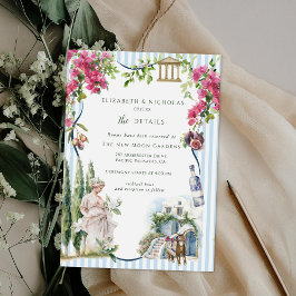 Tarjeta De Recepción Jardín Griego | Detalles de los Invitados a la Bod