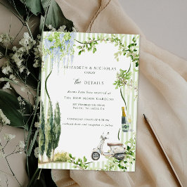 Tarjeta De Recepción Jardín Italiano | Detalles de los Invitados a la B
