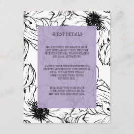 Tarjeta De Recepción Jardín moderno | Detalles del invitado del boda de