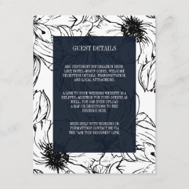 Tarjeta De Recepción Jardín moderno | Detalles del invitado del boda Fl